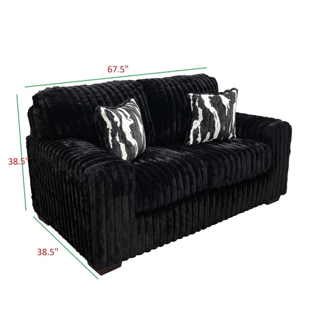 S319 Sofa and Loveseat (Black) — photo 7