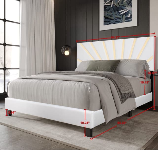 Nico White Platform - Queen, King Bed — photo 4