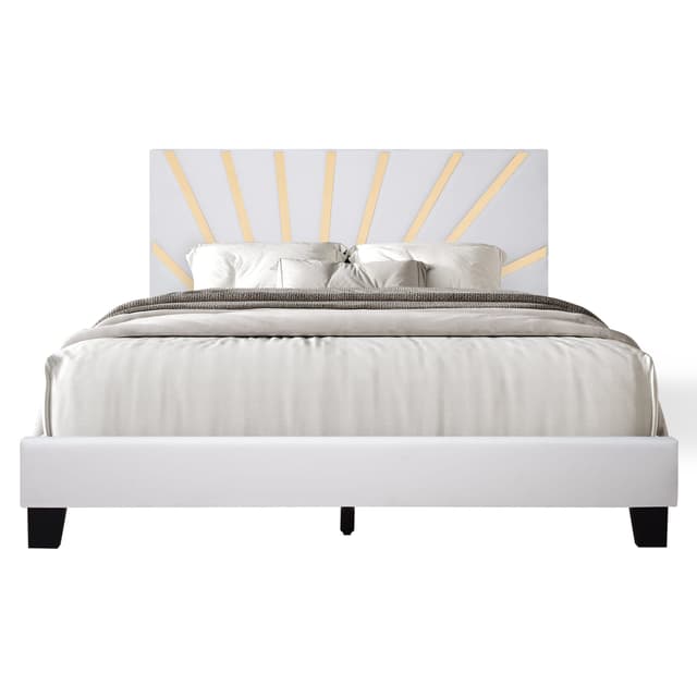 Nico White Platform - Queen, King Bed — photo 3