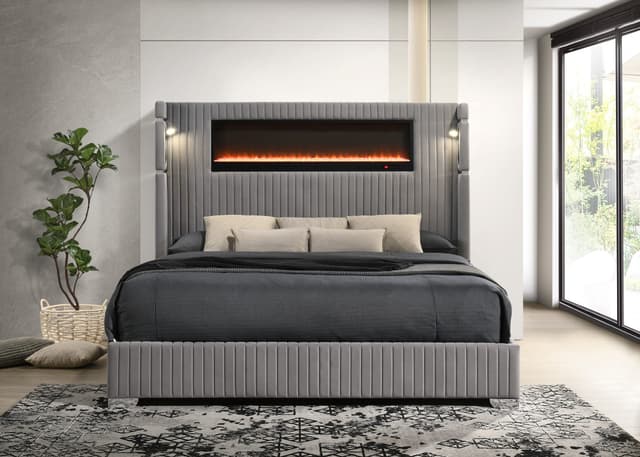 Romance2 Gray Platform Bed — photo 1