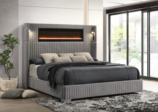 Romance2 Gray Platform Bed — photo 2