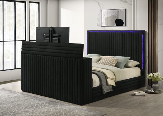Villa Black Platform Bed - Queen ONLY — photo 1
