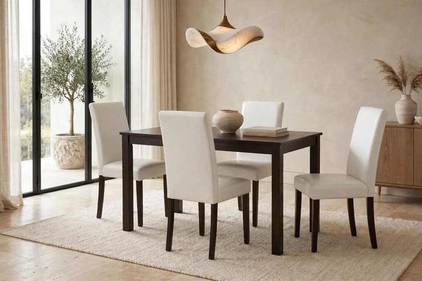 D700 White - Table + 4 Chairs