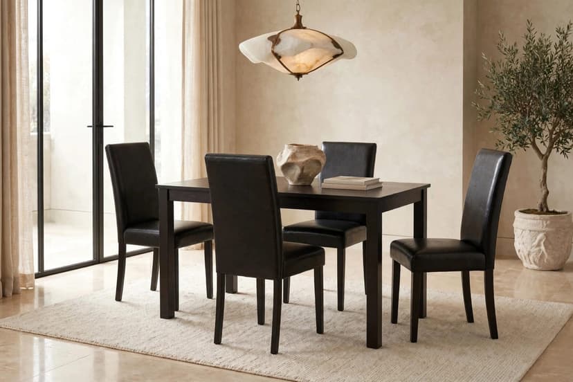 D700 Black - Table + 4 Chairs
