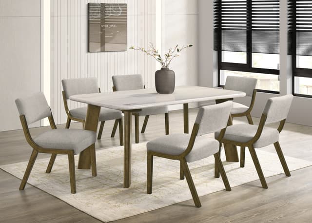 Parker10 - (GENUINE MARBLE) Table & 6-Chairs — photo 1
