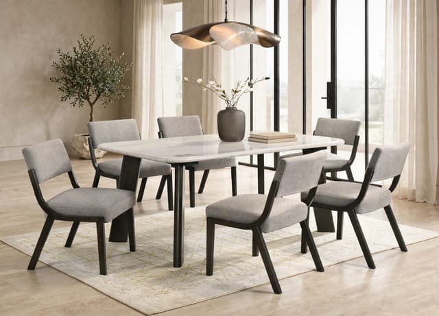 Parker20 - (GENUINE MARBLE) Table & 6-Chairs — photo 3