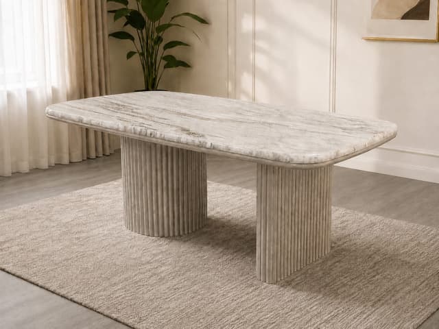 SAMARA - (GENUINE MARBLE) Table & 6-Chairs — photo 2