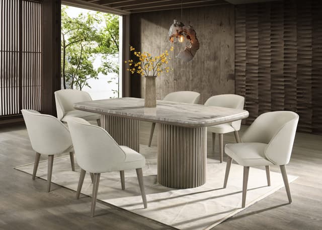 SAMARA - (GENUINE MARBLE) Table & 6-Chairs — photo 1
