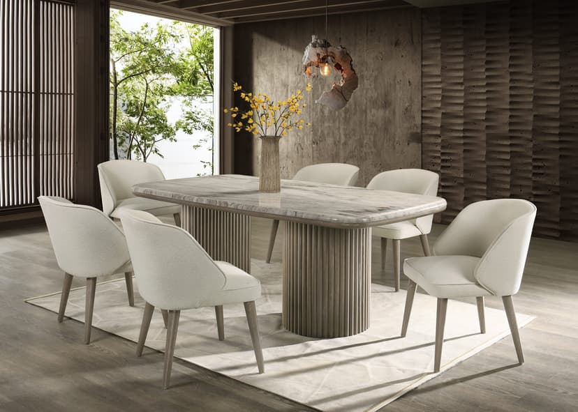 SAMARA - (GENUINE MARBLE) Table & 6-Chairs