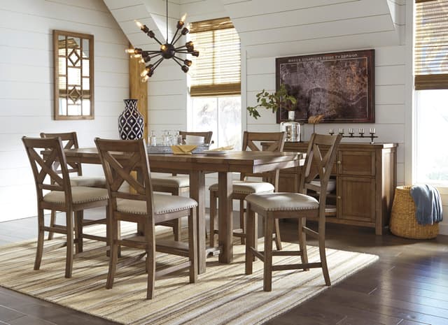 D631 - Counter Height Table + 6 Chairs Set — photo 1