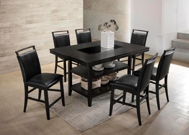 Tommy Black - Counter Height Table & 6 Chairs Set — photo 2