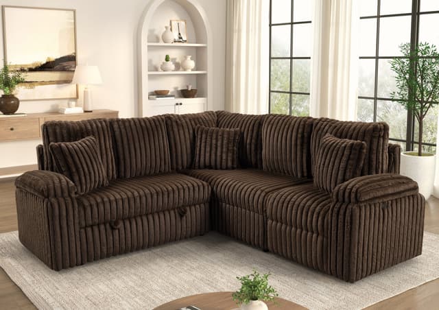 AMIRI Chocolate Power Sectional With Pull-Out Bed — photo 2