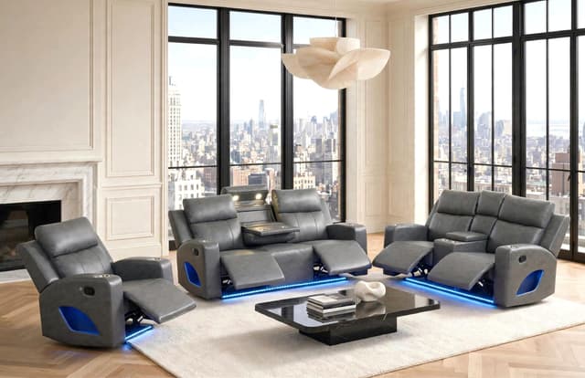 Pinnacle Gray 3PC Reclining Set — photo 1
