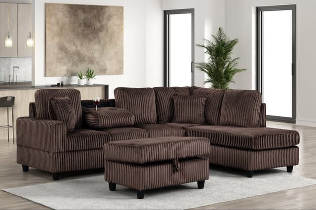 Rocket Chocolate Reversible Sectional — photo 3