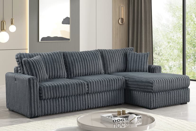 SOL Charcoal Reversible Sectional