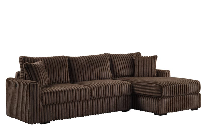 SOL Chocolate Reversible Sectional