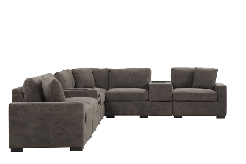 Barista Chocolate 8PC Modular Sectional Set (w/ Bluetooth Speaker)