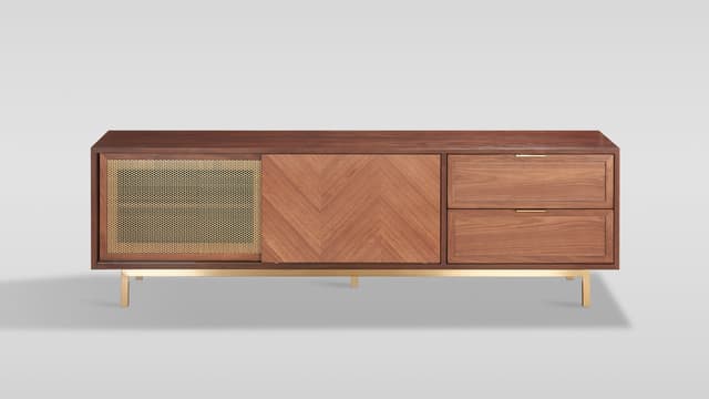 Milana TV Console (Walnut Gold) — photo 1