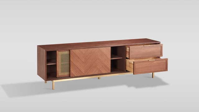 Milana TV Console (Walnut Gold) — photo 3