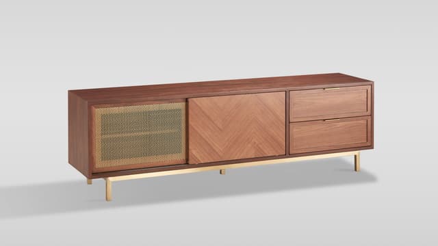 Milana TV Console (Walnut Gold) — photo 4