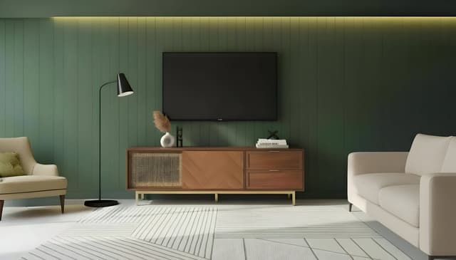 Milana TV Console (Walnut Gold) — photo 2