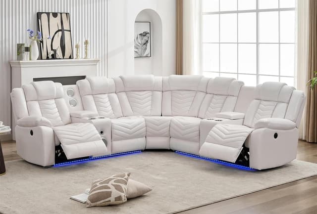 ACE27 White Reclining Sectional — photo 2