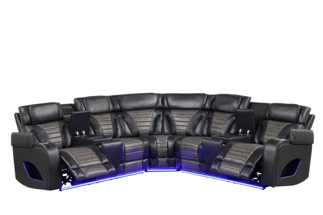 IBIZA POWER/POWER Black Reclining Sectional — photo 3