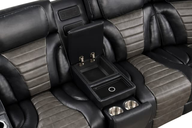 IBIZA POWER/POWER Black Reclining Sectional — photo 1