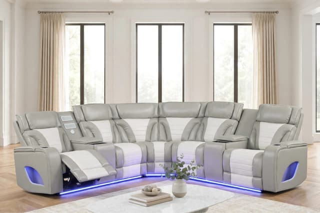 IBIZA POWER/POWER Gray Reclining Sectional — photo 5