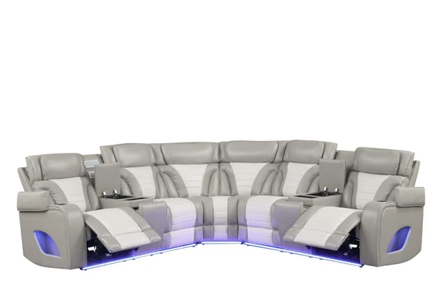 IBIZA POWER/POWER Gray Reclining Sectional — photo 4