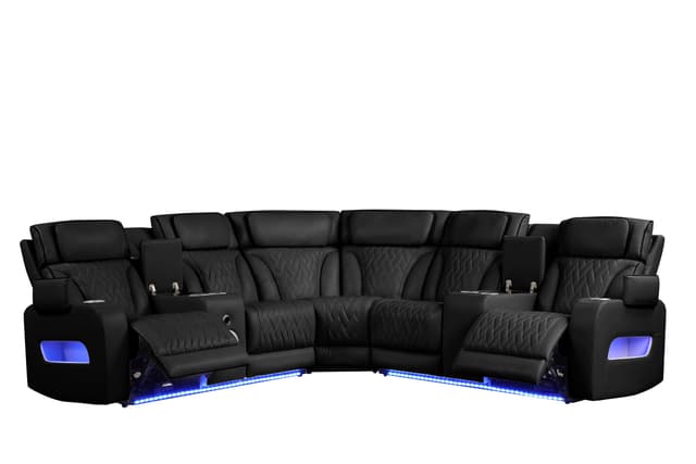 Spain Black Power Reclining Sectional (Power Headrests) — photo 2
