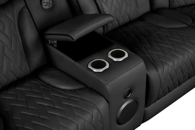 Spain Black Power Reclining Sectional (Power Headrests) — photo 3