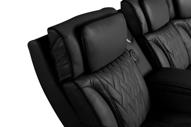 Spain Black Power Reclining Sectional (Power Headrests) — photo 5