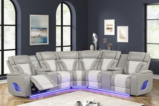IBIZA POWER/POWER Gray Reclining Sectional — photo 1