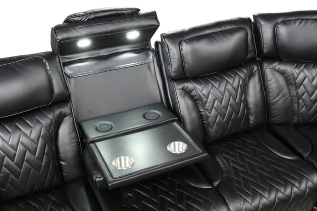 Barcelona Black Power Reclining Sectional (Power Headrests) — photo 3