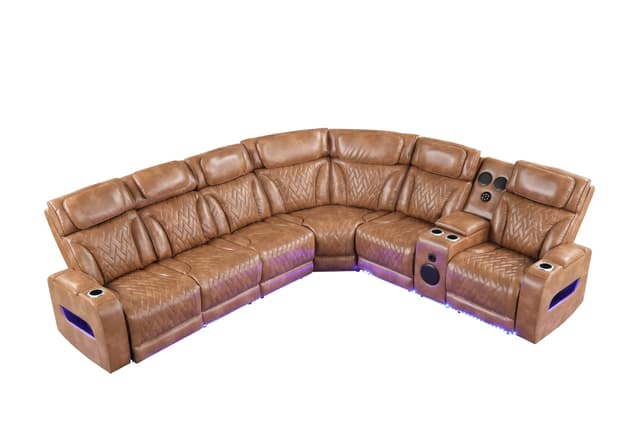 Barcelona Brown Power Reclining Sectional (Power Headrests) — photo 4