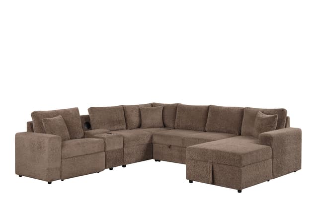 Hunter Mocha Sectional (W/ Bluetooth Speaker & Pull-Out Bed) — photo 3