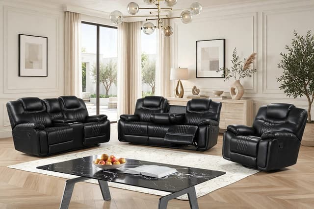 Galveston Black - 3PC OVERSIZED Reclining Set — photo 4