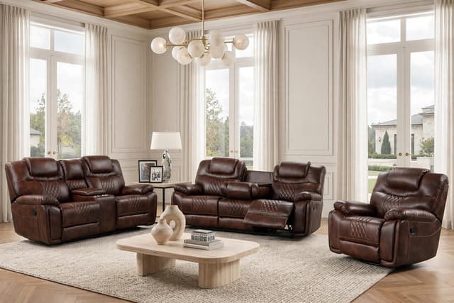Galveston Brown - 3PC OVERSIZED Reclining Set — photo 4