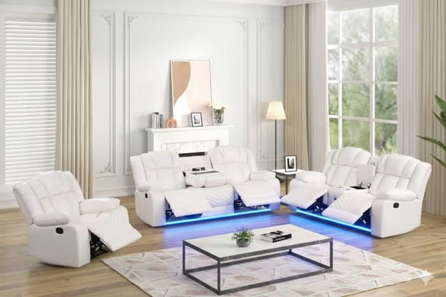 Ace White - 3PC Reclining Set — photo 5