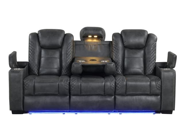 STEFANO30 3PC Reclining Set (Gray) — photo 1