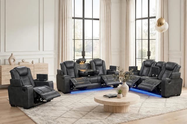 STEFANO30 3PC Reclining Set (Gray) — photo 4