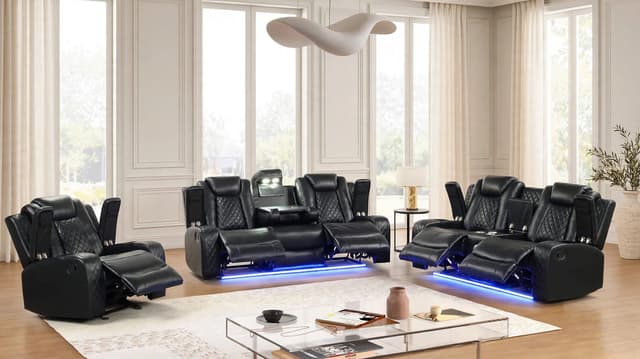 Luz Black - 3PC Reclining Set — photo 4
