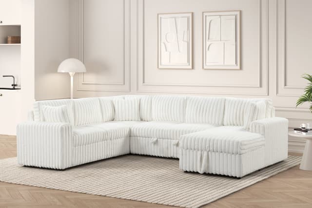 Forever Beige Sectional With Pull-Out Bed — photo 2