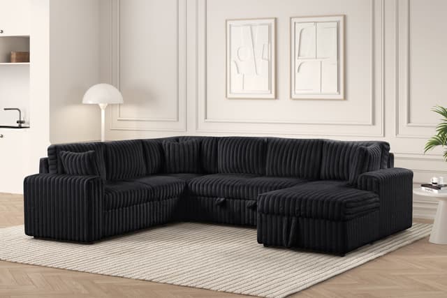 Forever Black Sectional With Pull-Out Bed — photo 2