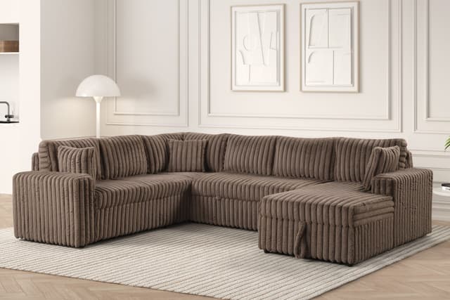 Forever Mocha Sectional With Pull-Out Bed — photo 2