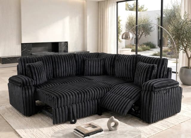 AMIRI Black Power Sectional With Pull-Out Bed — photo 4