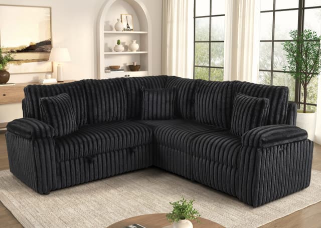 AMIRI Black Power Sectional With Pull-Out Bed — photo 2