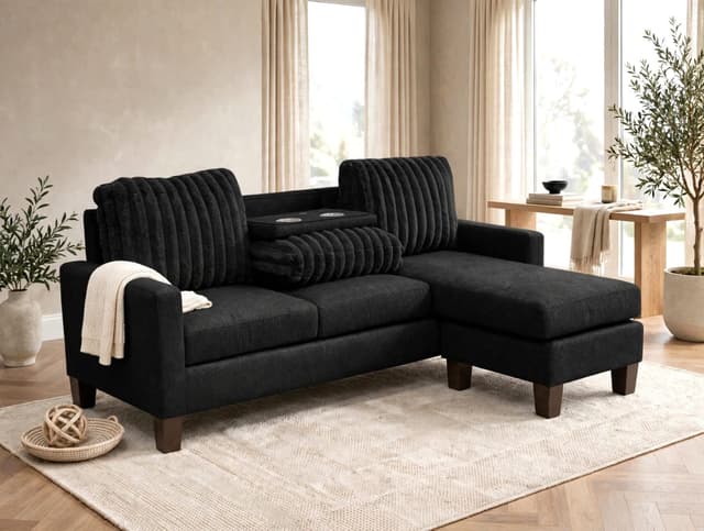 NEYMAR Black - Reversible Sectional — photo 4