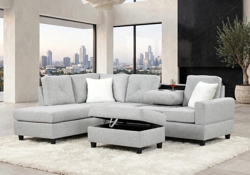 Rocket Gray Reversible Sectional